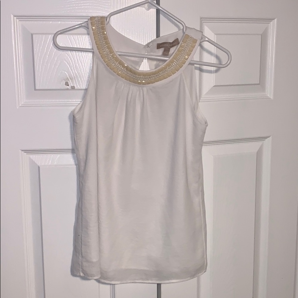 Banana Republic White Blouse with Rinestones